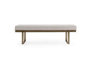 Tatum - Modern Off-White Fabric + Brass Dining Bench