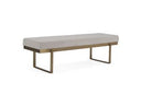 Tatum - Modern Off-White Fabric + Brass Dining Bench