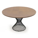 Theresa Modern Round Walnut & Black Table