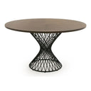 Theresa Modern Round Walnut & Black Table