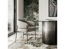 Thomas - Modern Grey Fabric + Pewter Dining Chair