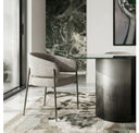 Neptune - Modern Grey Wave Glass + Black Dining Table