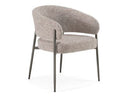 Thomas - Modern Grey Fabric + Pewter Dining Chair