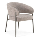 Thomas - Modern Grey Fabric + Pewter Dining Chair