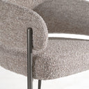 Thomas - Modern Grey Fabric + Pewter Dining Chair