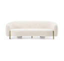 Thrive - Modern Beige Fabric + Antique Brass Accent Chair