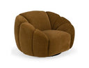 Thune - Modern Brown Fabric Swivel Accent Chair