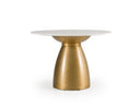 Tilly - Glam White Marble + Gold Round Dining Table