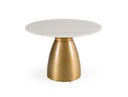 Tilly - Glam White Marble + Gold Round Dining Table