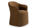 Timothy - Modern Brown Fabric Dining Chair w/ Castor Wheels