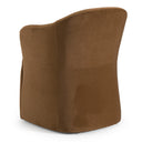 Timothy - Modern Brown Fabric Dining Chair w/ Castor Wheels