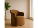 Timothy - Modern Brown Fabric Dining Chair w/ Castor Wheels