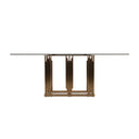 Token Modern Smoked Grey Glass & Rosegold Dining Table