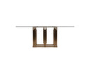 Paxton Modern Round Glass & Rosegold Dining Table