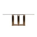 Token Modern Smoked Grey Glass & Rosegold Dining Table