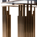 Token Modern Smoked Grey Glass & Rosegold Dining Table
