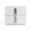Token - Modern White & Stainless Steel Mirror