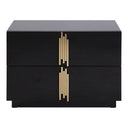 Token - Modern Black + Gold Wide Nightstand
