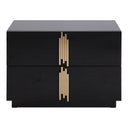 Token - Modern Black + Gold Wide Nightstand