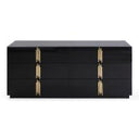 Token - Modern Black + Gold Wide Dresser