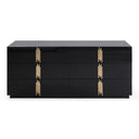Token - Modern Black + Gold Wide Dresser