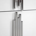 Token - Modern White & Stainless Steel Wide Nightstand