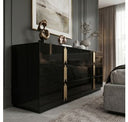 Token Modern Black & Gold 4-Piece Bedroom Set