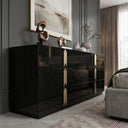 Token Modern Black & Gold 4-Piece Bedroom Set