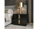 Token - Modern Black + Gold Wide Nightstand