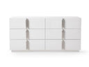 Token - Modern White & Stainless Steel Dresser