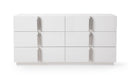 Token - Modern White & Stainless Steel Dresser