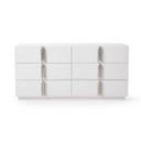 Token - Modern White + Stainless Steel Bed