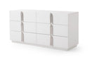 Token - Modern White & Stainless Steel Dresser