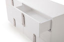Token - Modern White & Stainless Steel Dresser