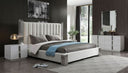 Token - Modern White + Stainless Steel Bedroom Set