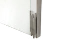 Token - Modern White + Stainless Steel Bed + Nightstands