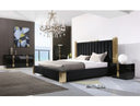 Token - Modern Black + Gold Bed + Nightstands