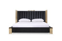 Token - Modern Black + Gold Bed + Nightstands