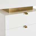 Trahan - Modern Gloss White and Brushed Gold Office Desk