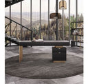Trahan - Modern Gloss White and Brushed Gold Office Desk