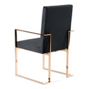 Trea - Modern Black Velvet & Rosegold Dining Chair