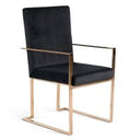 Trea - Modern Black Velvet & Rosegold Dining Chair