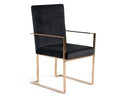 Trea - Modern Black Velvet & Rosegold Dining Chair