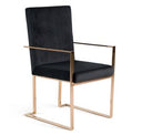 Legend - Modern Black Glass & Rosegold Dining Table