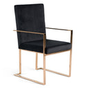 Trea - Modern Black Velvet & Rosegold Dining Chair