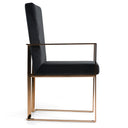 Trea - Modern Black Velvet & Rosegold Dining Chair