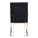 Trea - Modern Black Velvet & Rosegold Dining Chair