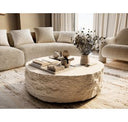 Trevor - Modern Tan Fabric Curved Sectional Sofa
