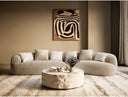 Trevor - Modern Tan Fabric Curved Sectional Sofa
