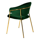 Trevor Modern Green Velvet & Gold Dining Chair (Set of 2)